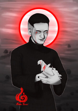 White Doves are bleeding